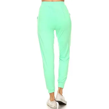 Leggings Depot Women's Jogger Pants with Pockets - Mint