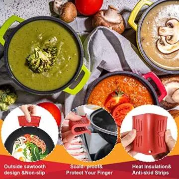 Cast Iron Handle Cover, 10 Packs Silicone Pot Holders, Cast Iron Handle Covers Heat Resistant, Non-Slip Pot Handle Covers, for Frying Cast Iron Skillet Metal Pan