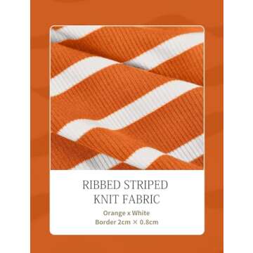 Zengjo Womens Mock Turtleneck Ribbed Long Sleeve (Orange & White,L)