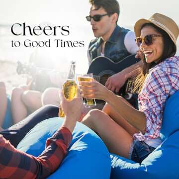 Dragon Glassware Beer Glasses - 13.5 oz Clear Double Wall Insulated Beer Glass Set of 2 - Upside Down Design - Holds One Full Bottle - Freezer Safe