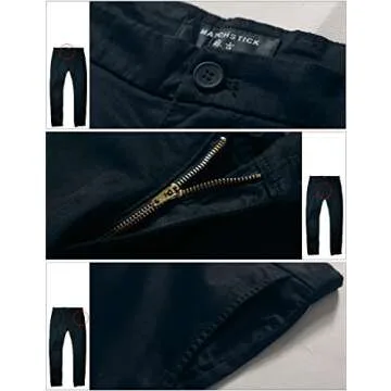 Match Men's Slim Fit Tapered Stretchy Casual Pants (34W x 31L, 8050 Navy Blue#1)