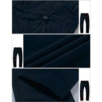 Match Men's Slim Fit Tapered Stretchy Casual Pants (34W x 31L, 8050 Navy Blue#1)