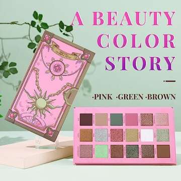UCANBE Magic Spell Eyeshadow Palette 18 Color Pigment Matte Shimmer Glitter Eye Shadow Makeup - Nude Browm Peachy Pink Sage Green Velvet Texture Easy to Blend Long Lasting Pallet
