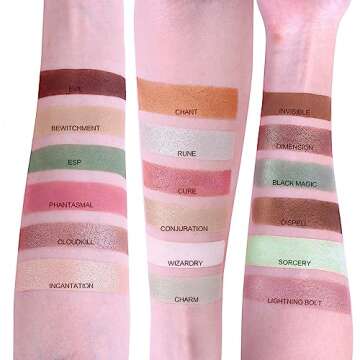 UCANBE Magic Spell Eyeshadow Palette 18 Color Pigment Matte Shimmer Glitter Eye Shadow Makeup - Nude Browm Peachy Pink Sage Green Velvet Texture Easy to Blend Long Lasting Pallet