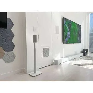 ynVISION.DESIGN Adjustable Floor Stand Compatible with SONOS Era 100 and Era 300 - White 2 Pack (Pair)