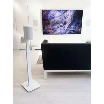 ynVISION.DESIGN Adjustable Floor Stand Compatible with SONOS Era 100 and Era 300 - White 2 Pack (Pair)