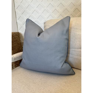 Luxurious Jillien Harbor Blue Pillow Cover for Home Decor