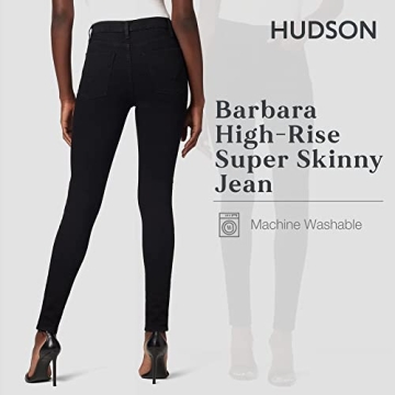 Hudson Jeans Women's Barbara High Rise Super Skinny Jean, Black, 25