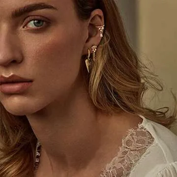 GDCOIN Gold Dangle Earrings 14K Evil Eye Design for Women