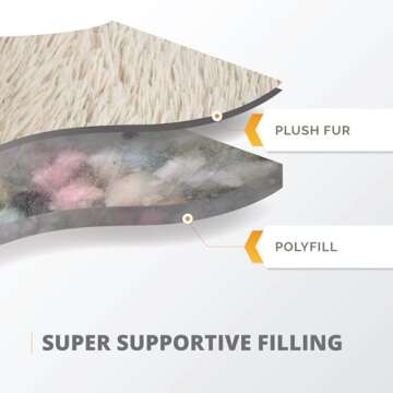 Friends Forever Luna Donut Cat Bed Cave, Soft Faux Fur Hooded Blanket Dog Couch For Indoor Pet, Fluffy Calming Plush Shag, Cozy Round Cushion, Machine Washable Cuddler, Self Warming, Tan, Small (23"x23"x6")