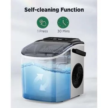 Ice Maker Countertop, Portable Ice Machine Ready in 6 Minutes with 9 Cubes 26LBS in 24H, Self-Cleaning with Ice Scoop and Basket, Two Sizes of Bullet Ice for Home Kitchen Office, Bar and Parties