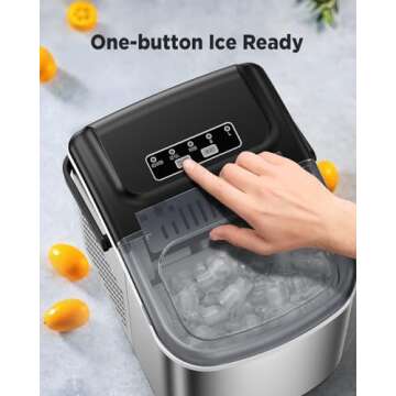 Ice Maker Countertop, Portable Ice Machine Ready in 6 Minutes with 9 Cubes 26LBS in 24H, Self-Cleaning with Ice Scoop and Basket, Two Sizes of Bullet Ice for Home Kitchen Office, Bar and Parties