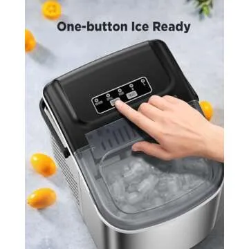 Ice Maker Countertop, Portable Ice Machine Ready in 6 Minutes with 9 Cubes 26LBS in 24H, Self-Cleaning with Ice Scoop and Basket, Two Sizes of Bullet Ice for Home Kitchen Office, Bar and Parties