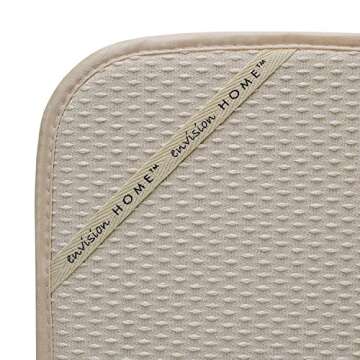 Envision Home Dish Drying Mat, Absorbent Microfiber Kitchen Counter Mat, Dish Drying Pad for Dishes, Utensils, Pots and Pans, 16 In. x 18 In., Cream