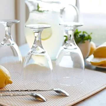 Envision Home Dish Drying Mat, Absorbent Microfiber Kitchen Counter Mat, Dish Drying Pad for Dishes, Utensils, Pots and Pans, 16 In. x 18 In., Cream