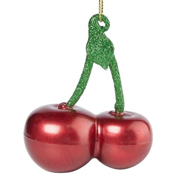 Charming Glass Red Cherry Ornament - Unique Holiday Decor