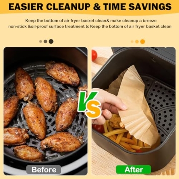 375Pcs Eco-Friendly Air Fryer Paper Liners for Easy Cooking