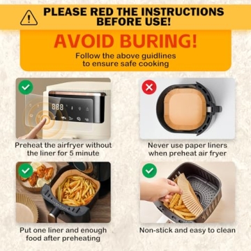 375Pcs Eco-Friendly Air Fryer Paper Liners for Easy Cooking