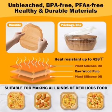 375Pcs Eco-Friendly Air Fryer Paper Liners for Easy Cooking