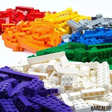 Barcaloo 1000 Piece Building Bricks Play Set, 10 Classic Colors Bulk Building Blocks, Generic Brick Building Parts, for Boys and Girls, Classic