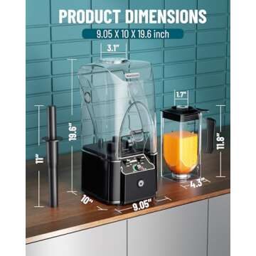 WantJoin Professional Commercial Blender - Quiet, Powerful, Self-Cleaning