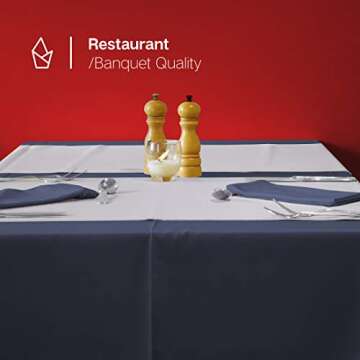 Gee Di Moda Rectangle Tablecloth - 60 x 102 Inch Black Table Cloth for 6 Foot Rectangle Table - Heavy Duty Washable Fabric - for 6 Ft Buffet Table, Holiday Party, Dinner, Wedding & Baby Shower