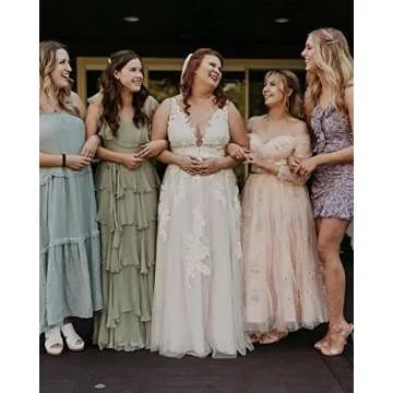 UZN Puffy Sleeve Prom Dress with Embroidery and Pockets