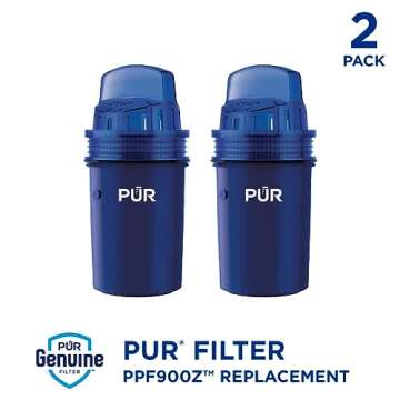PUR Water Pitcher & Dispenser Replacement Filter 2-Pack, Genuine PUR Filter, 2-in-1 Powerful Filtrat...
