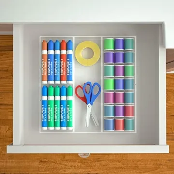 HIIMIEI Acrylic Drawer Organizer 6 Section Clear Makeup Tray