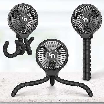 Portable WiHoo 5200mAh Stroller Fan with LED Lights