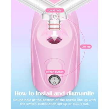 Wavytalk Facial Steamer,Warm Mist Face Steamer with 360° Rotatable Sprayer Nozzle for Deep Cleaning Unclogs Pores,Portable Face Humidifier Skin Care for Home Facial SPA Sauna Salon