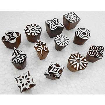 Crafts of India Wooden Block Printing Stamps for All Crafts