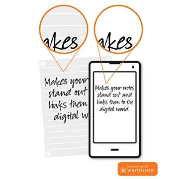 ROARING SPRING Whitelines Premium Spiral Notebook, 5x5 Graph Ruled, 11" x 8.5", 70 Sheets, Digitally Download Your Notes, Free App, Pack of 3