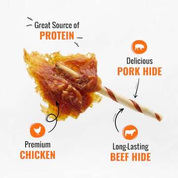 Good ‘n’ Fun Triple Flavor Wings Chews for All Dogs, Treat Your Dog to Long-Lasting Chews Made with Chicken, Pork Hide and Beef Hide, 12 Ounces