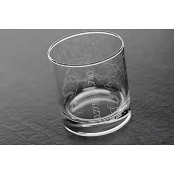 Engraved Austin Texas Map Whiskey Glass - Uniquely Gifted