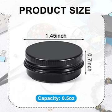 Patelai 64 Pieces Lip Balm Tin Containers Screw Top Round Tin Cans Aluminum Jar with Screw Lid, Empt...