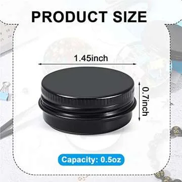 Patelai 64 Pieces Lip Balm Tin Containers Screw Top Round Tin Cans Aluminum Jar with Screw Lid, Empt...
