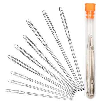 Hekisn Large-Eye Blunt Needles, Stainless Steel Yarn Knitting Needles, Sewing Needles, Crafting Knit...