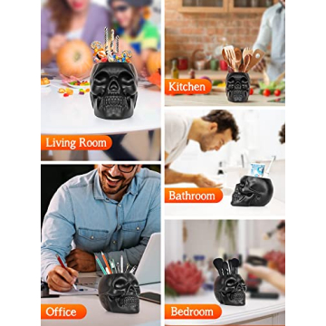 Dashamce Skull Planter Dish for Halloween and Home Decor