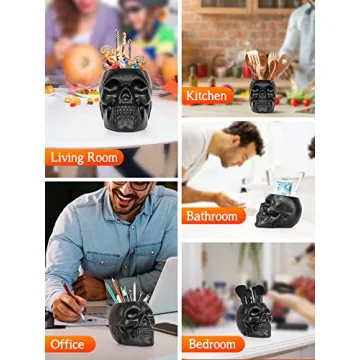 Dashamce Skull Planter Dish for Halloween and Home Decor