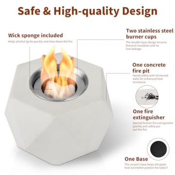 KIZZBY Tabletop Fireplace - Elegant Indoor Outdoor Decor