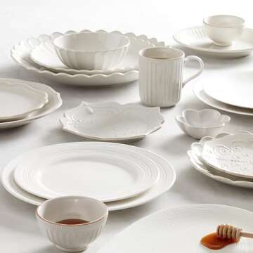 Lenox French Perle Scallop Ring Dish, 1 Count, White