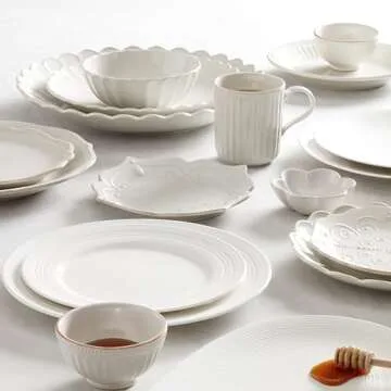 Lenox French Perle Scallop Ring Dish, 1 Count, White