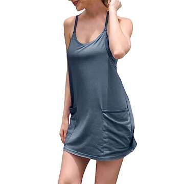 Stylish UNIANKIYA Women’s Workout Romper Dress with Shorts