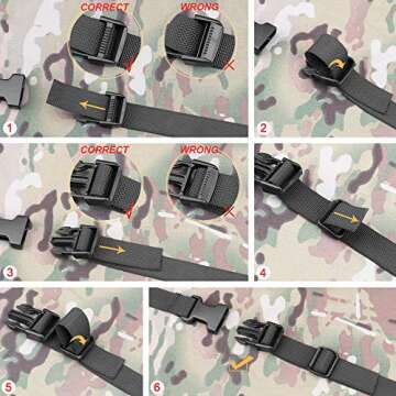 MAGARROW 78" x 1" Strap Buckle Packing Straps Adjustable 1-Inch Belt (Black (4-PCS))