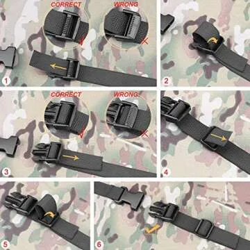 MAGARROW 78" x 1" Strap Buckle Packing Straps Adjustable 1-Inch Belt (Black (4-PCS))