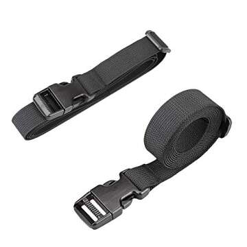 MAGARROW 78" x 1" Strap Buckle Packing Straps Adjustable 1-Inch Belt (Black (4-PCS))