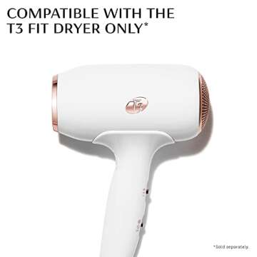 T3 Fit Diffuser | Compatible with T3 Fit Ionic Hair Dryer only | Volumize, Define Curls and Eliminate Frizz for Wavy, Curly or Coily Hair,5.3 x 5.3 x 3.5 inches,White