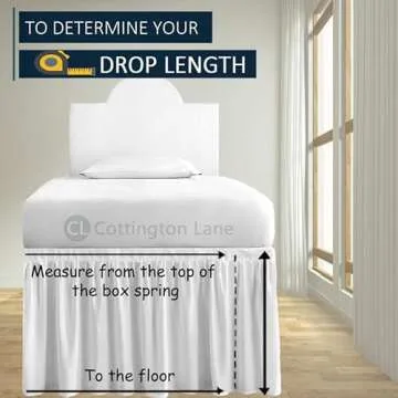 White Drom Bed Skirt-Dorm Bed Skirt-Twin XL Bed Skirt-Dorm Room Bed Skirt-College Dorm Bed Skirt-Long Bed Skirt Dorm-Extra Long Dorm Room Bed Skirt-Dust Ruffled Bed Skirts 36 Inch Tailored Drop
