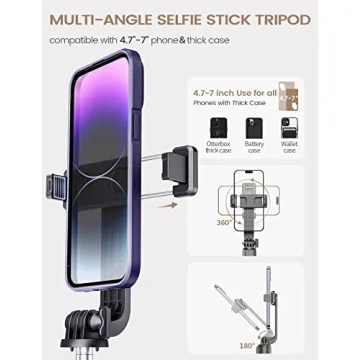 ANXRE Selfie Stick Tripod with Remote - 50 Inch Portable